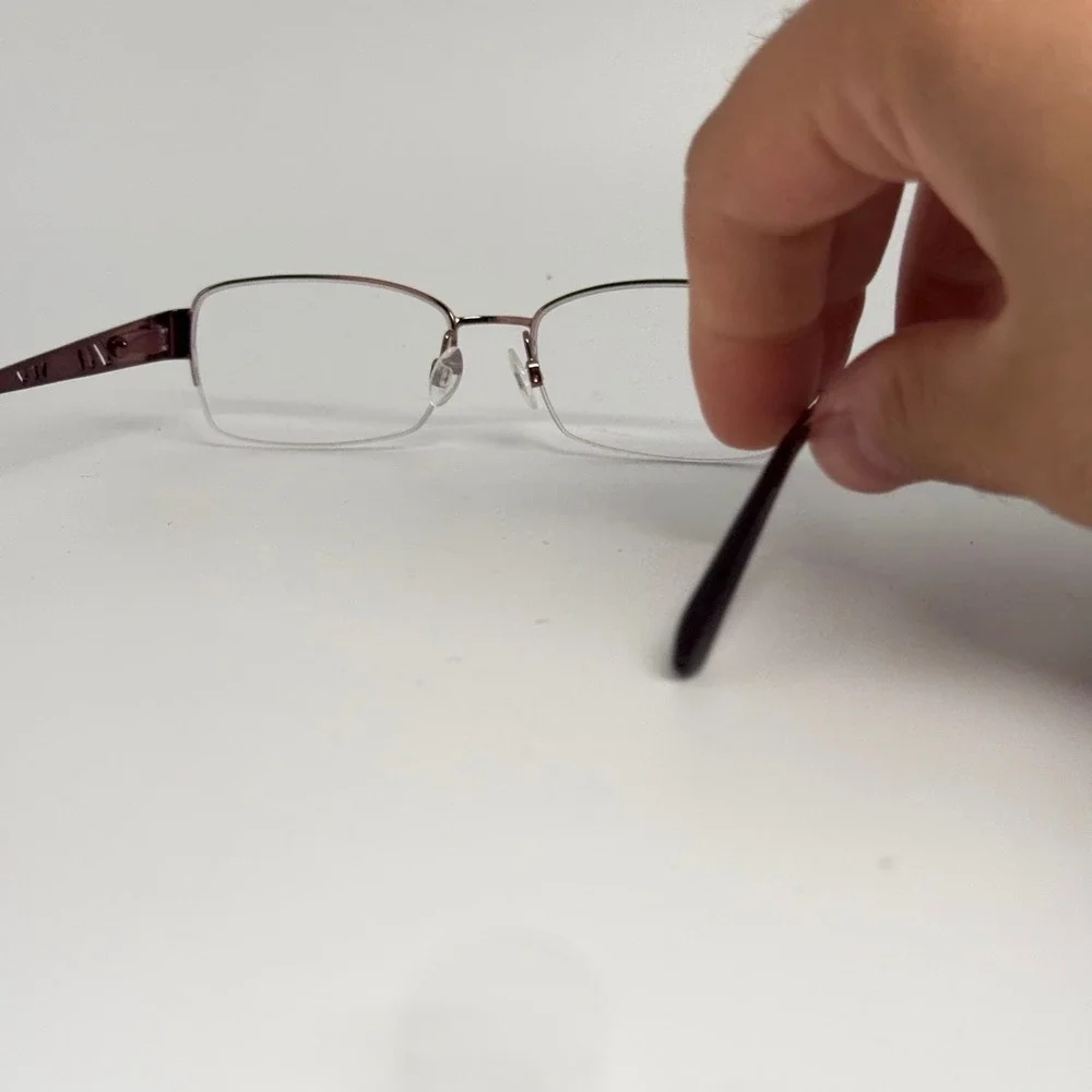 Elle EL18799 Burgundy Red Semi Rimless Rectangular Eyeglass Frames 53-17-135
